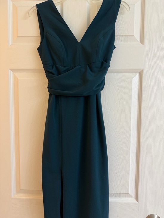 Dress the Population Dresses & Skirts - Dress the Population Deep Pine V-Neck Midi Dress